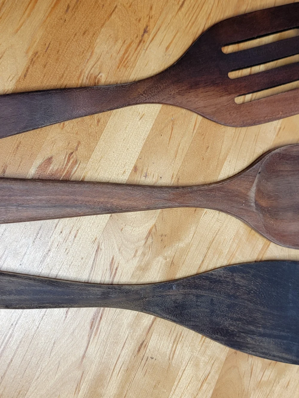 Dark Wood Kitchen Utensil Set - 10-Piece
